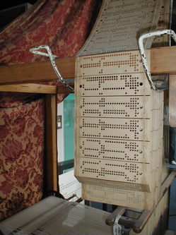 Jacquard loom with punched cards